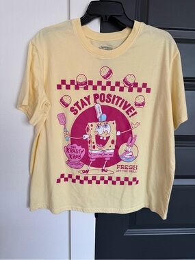 Nickelodeon SpongeBob Yellow Tee with Pink Graphic
